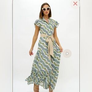 Oliphant ruffle color button maxi lupina peri large